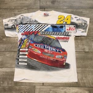 Vtg Chase Authentics Jeff Gordon All Over Racing NASCAR Mens T-shirt Tee Medium